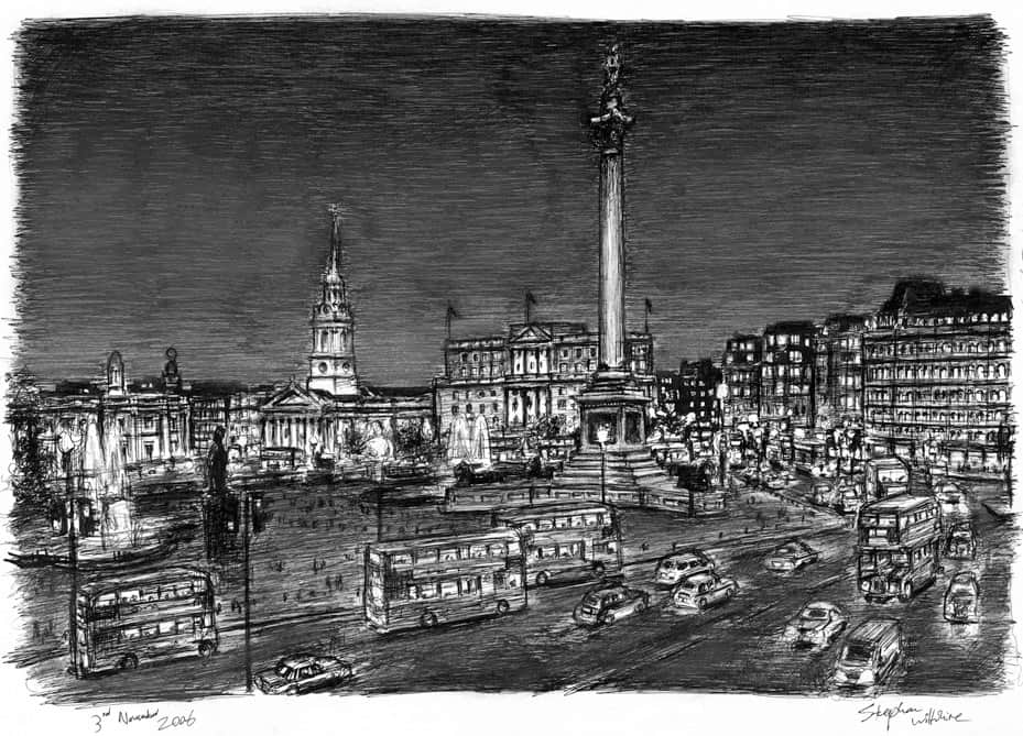 Trafalgar Square at Night, London